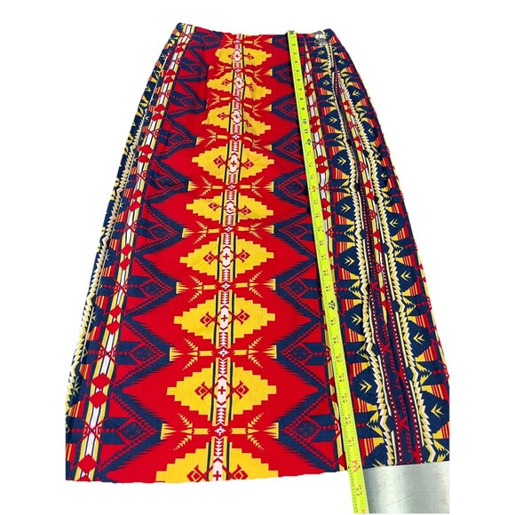 Ruff Hewn Geometric Print Cotton Button Wrap Skirt Set Buffalo Nickel  Sz 8/M - Picture 3 of 16
